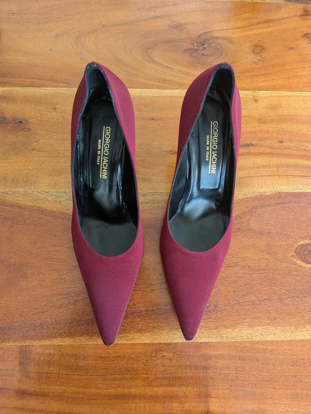 Burgundy Pointed-Toe Heels